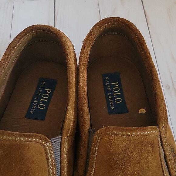 Polo Ralph Lauren Men Vaughn II slip on sneaker size Brown Suede Size 10.5 - Picture 11 of 12